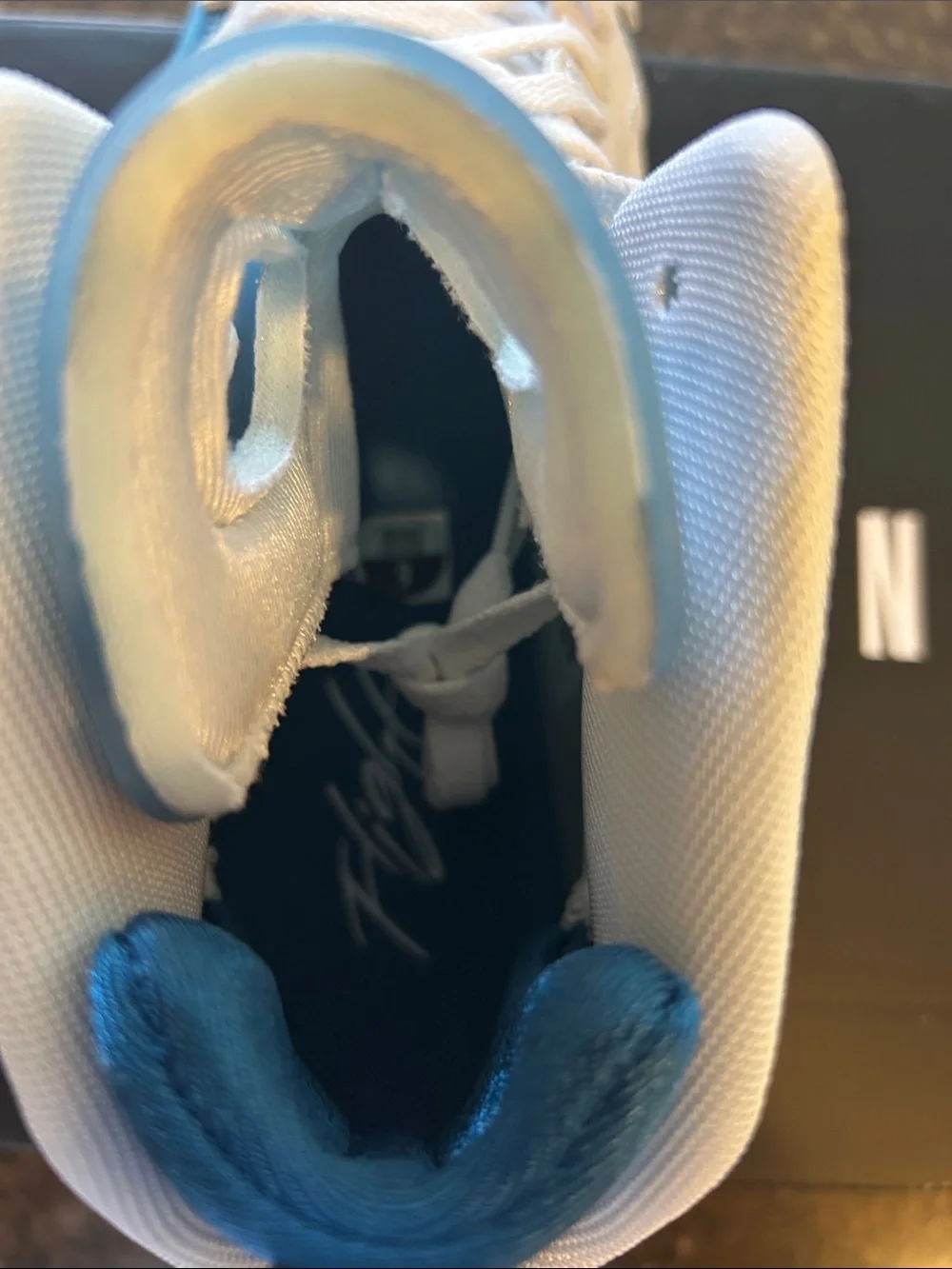 Jordan MVP High-Top Sneakers in White & Teal Blue